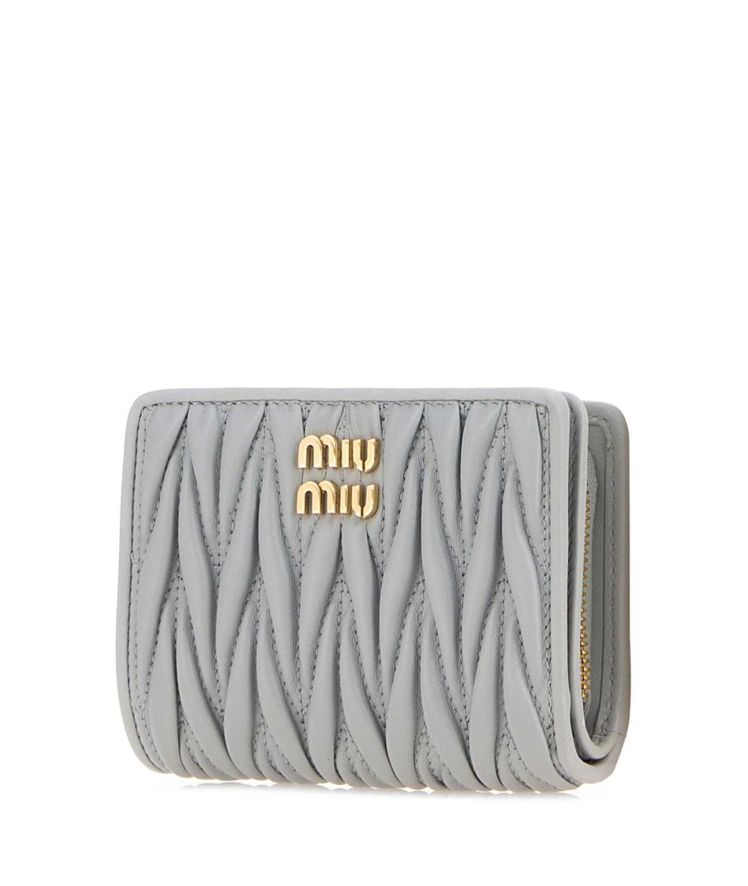 MIU MIU Голубой кожаный кошелек, фото 2