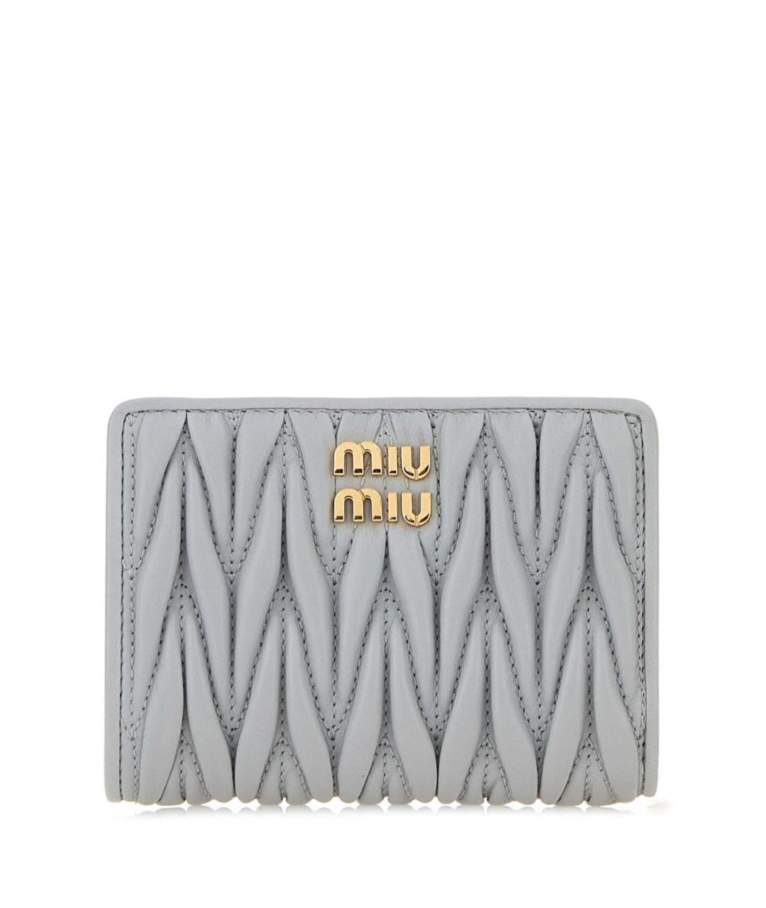 MIU MIU Голубой кожаный кошелек, фото 1