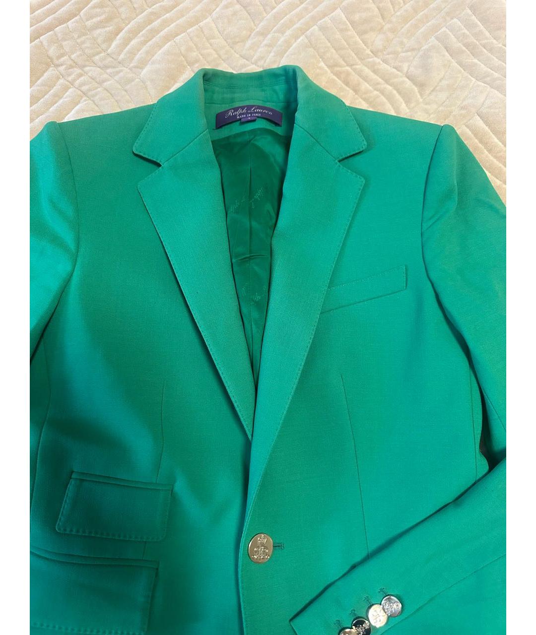 RALPH LAUREN Зеленый шерстяной жакет/пиджак, фото 2