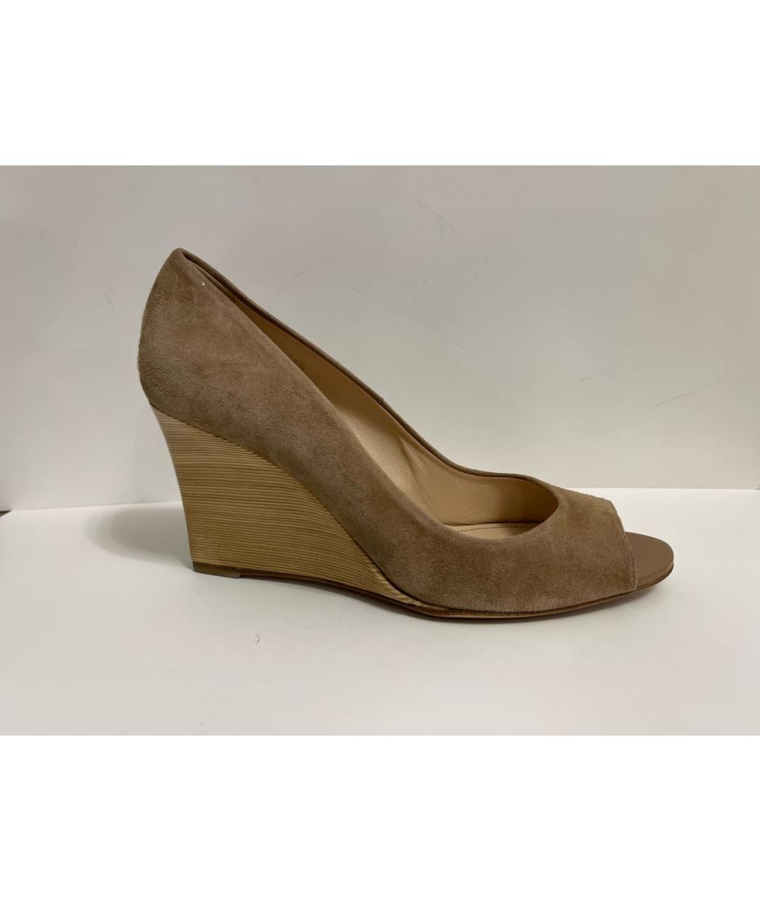 TOD'S Бежевые замшевые туфли, фото 6