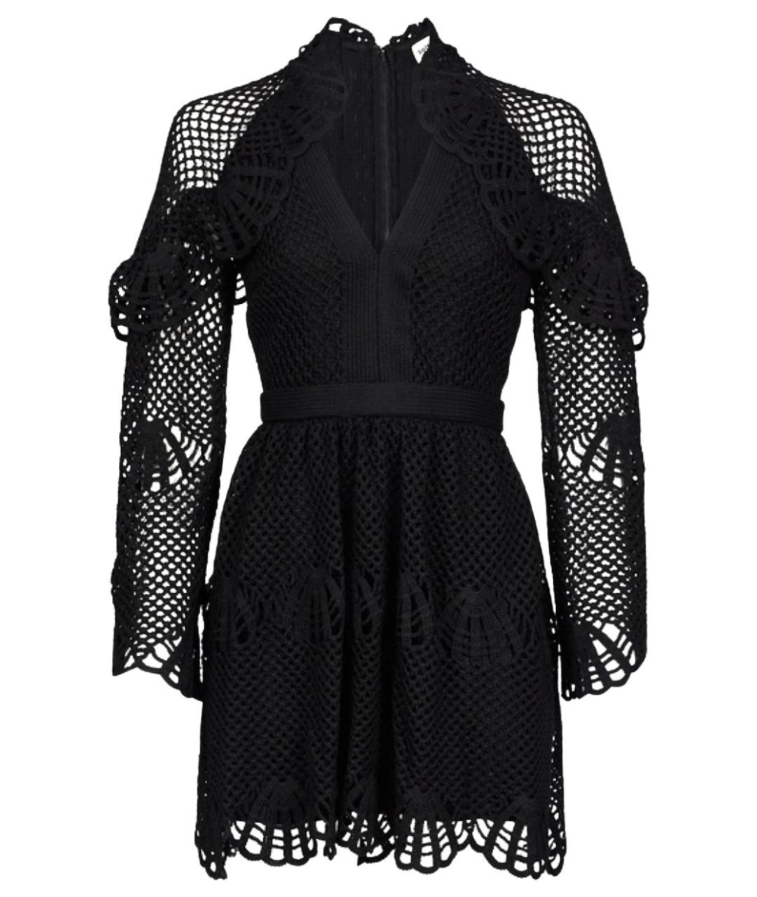 SELF-PORTRAIT Черное полиэстеровое повседневное платье, фото 1