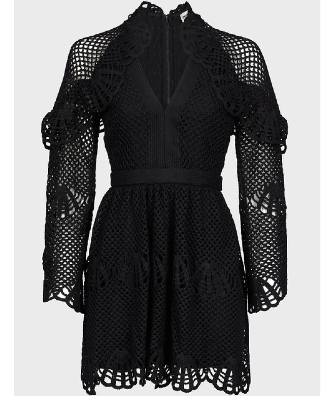 SELF-PORTRAIT Черное полиэстеровое повседневное платье, фото 4