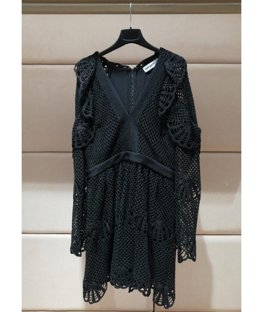 SELF-PORTRAIT Черное полиэстеровое повседневное платье, фото 2