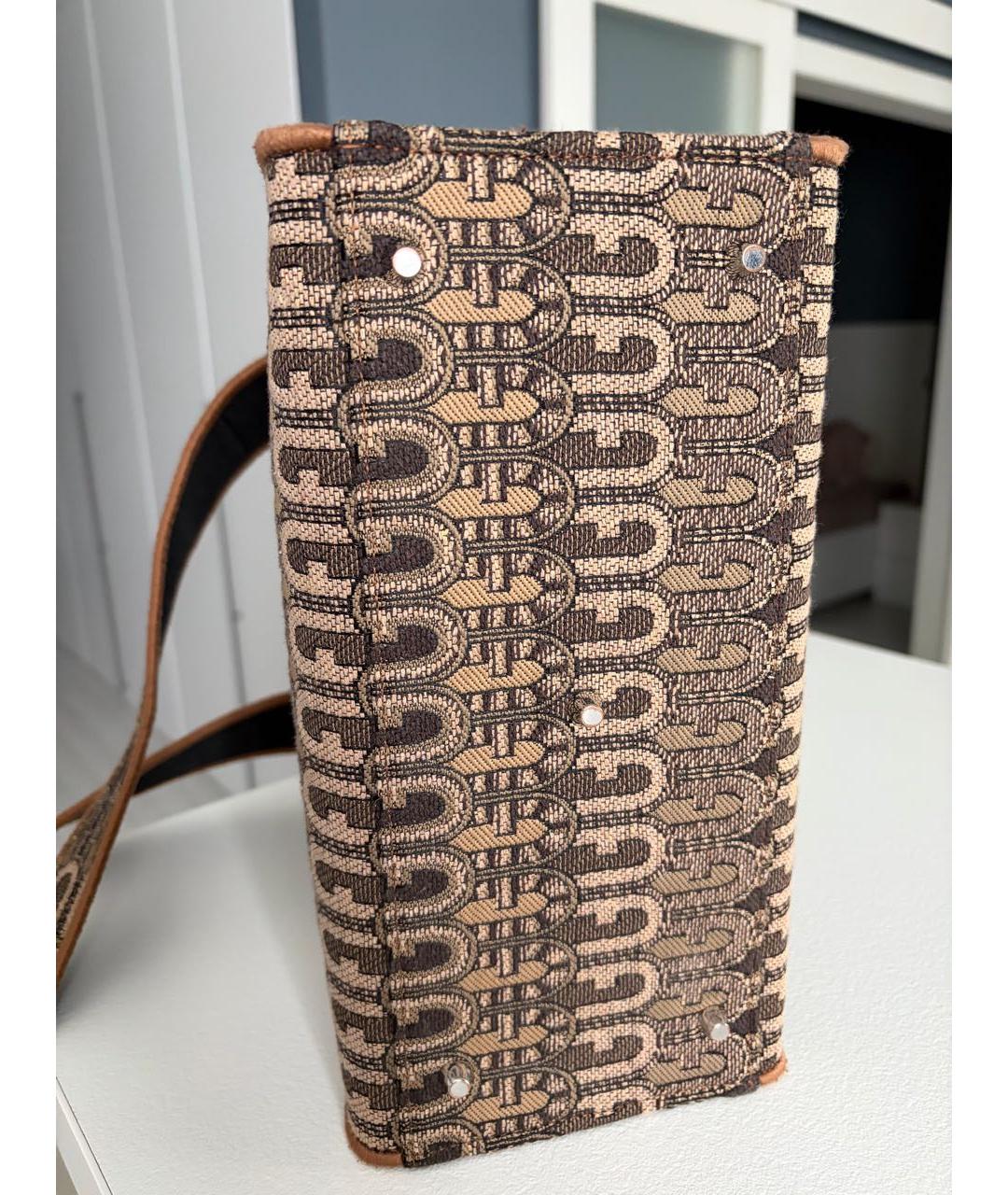 FURLA Коричневая жаккардовая сумка тоут, фото 3
