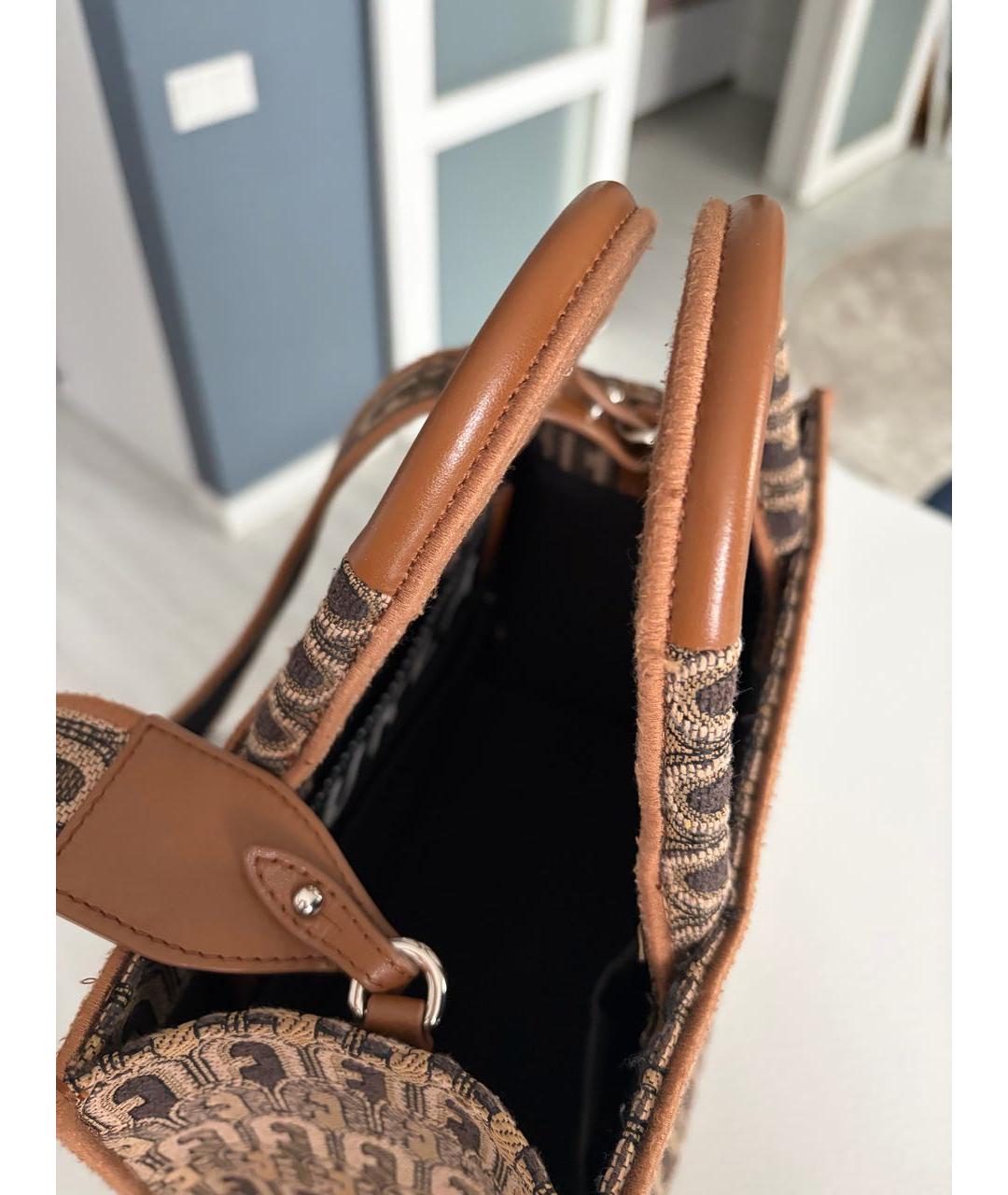 FURLA Коричневая жаккардовая сумка тоут, фото 4
