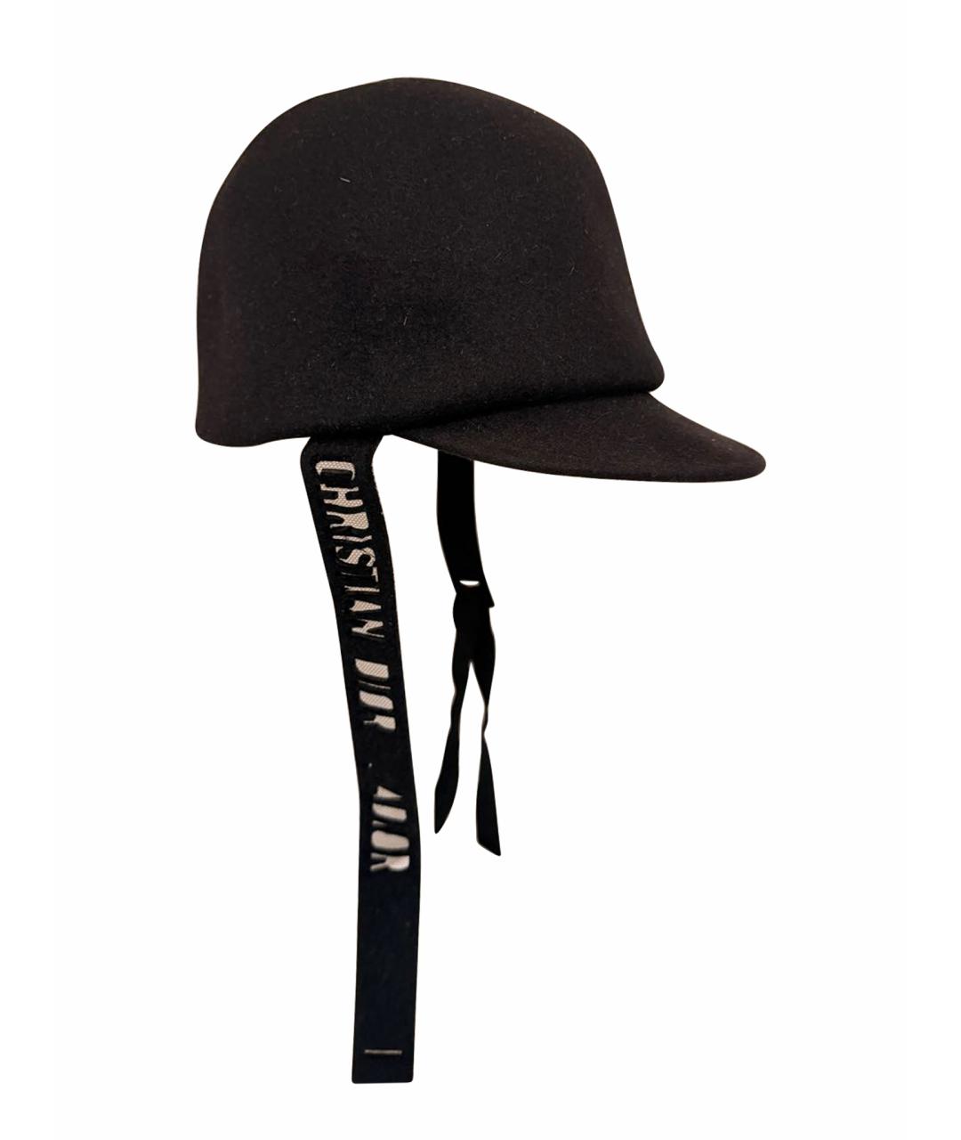 CHRISTIAN DIOR Черная шерстяная кепка, фото 1