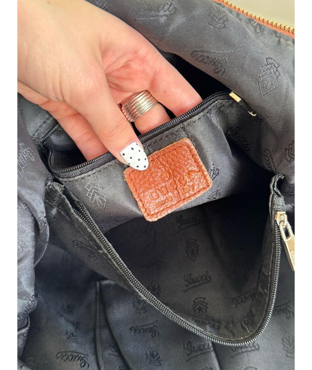 GUCCI Коричневая кожаная сумка тоут, фото 8