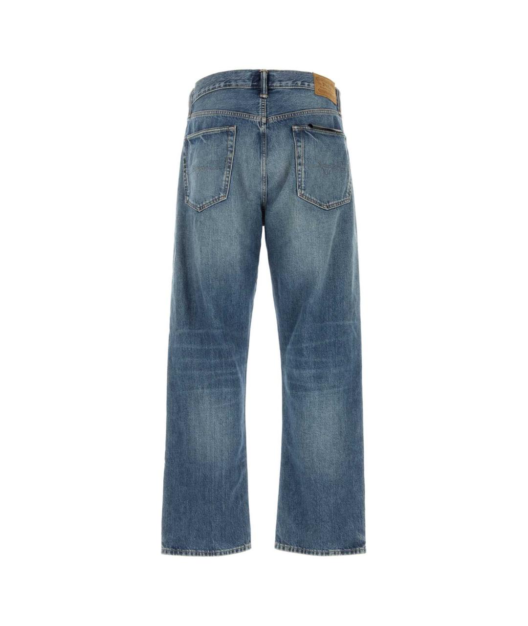 POLO RALPH LAUREN Синие хлопковые прямые джинсы, фото 2