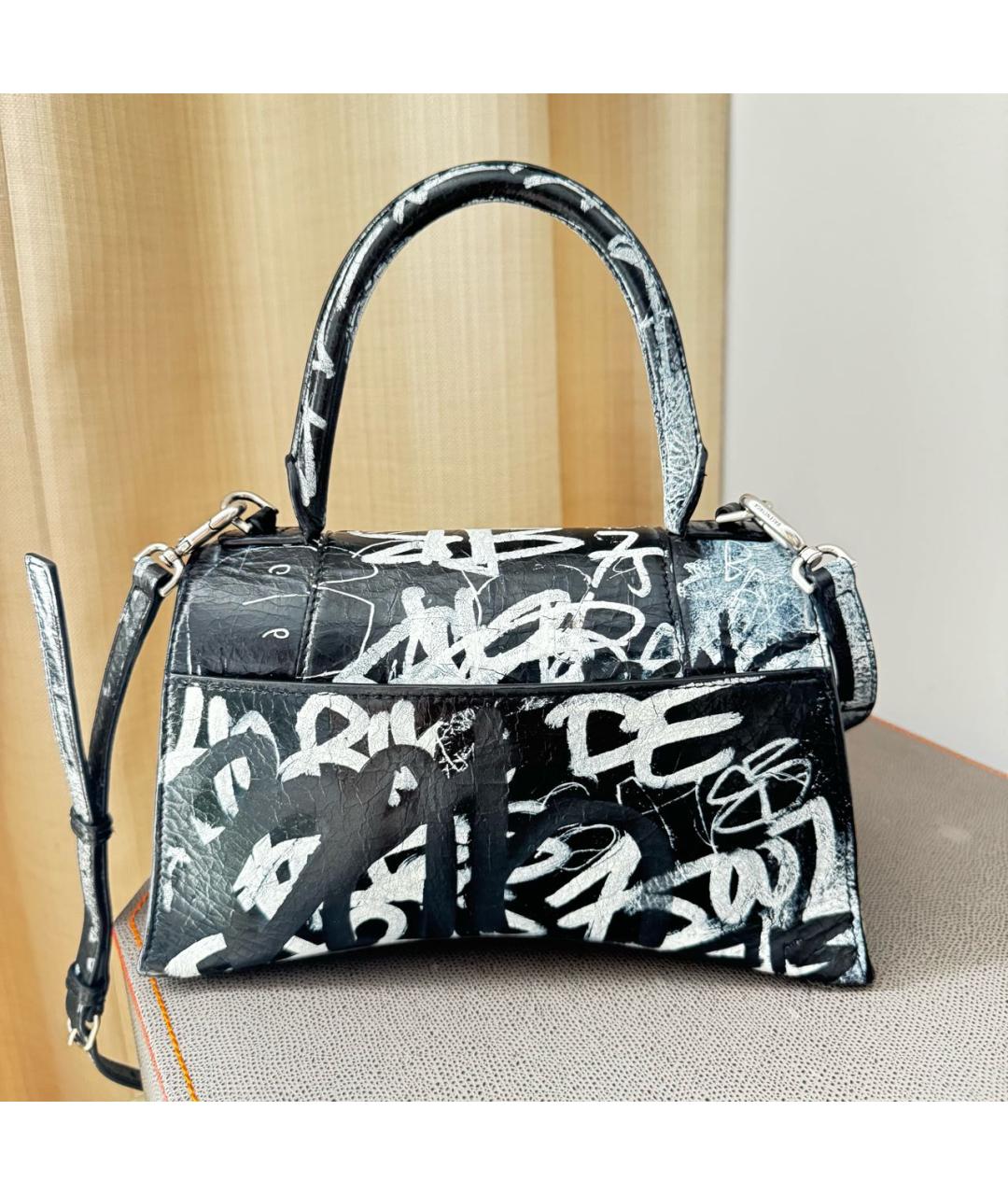 BALENCIAGA Черная кожаная сумка через плечо, фото 3