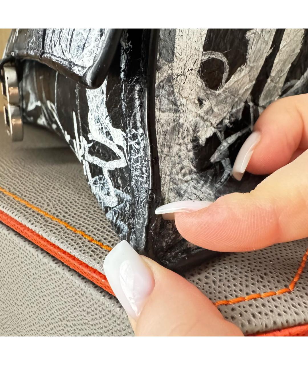 BALENCIAGA Черная кожаная сумка через плечо, фото 8