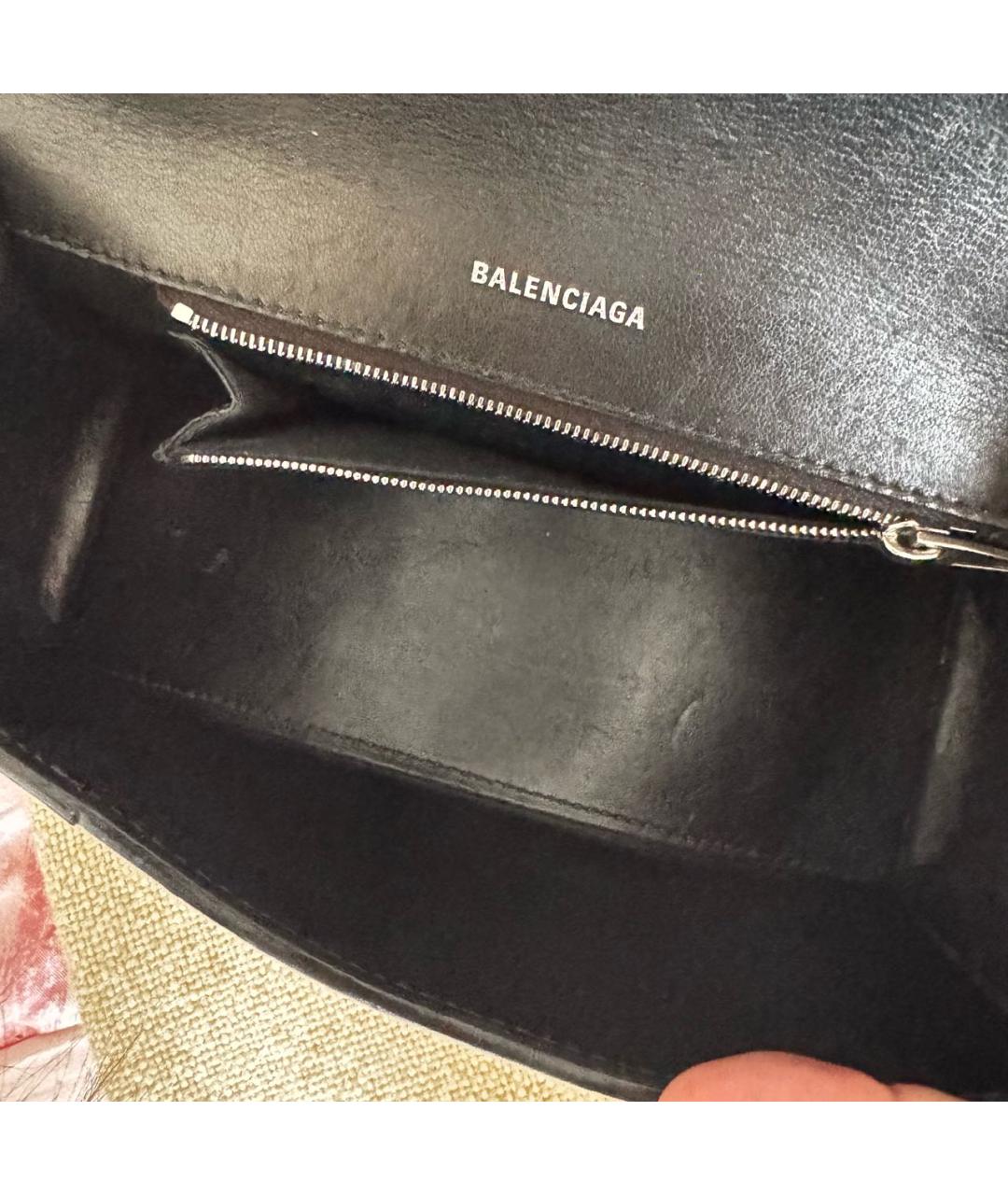 BALENCIAGA Черная кожаная сумка через плечо, фото 4