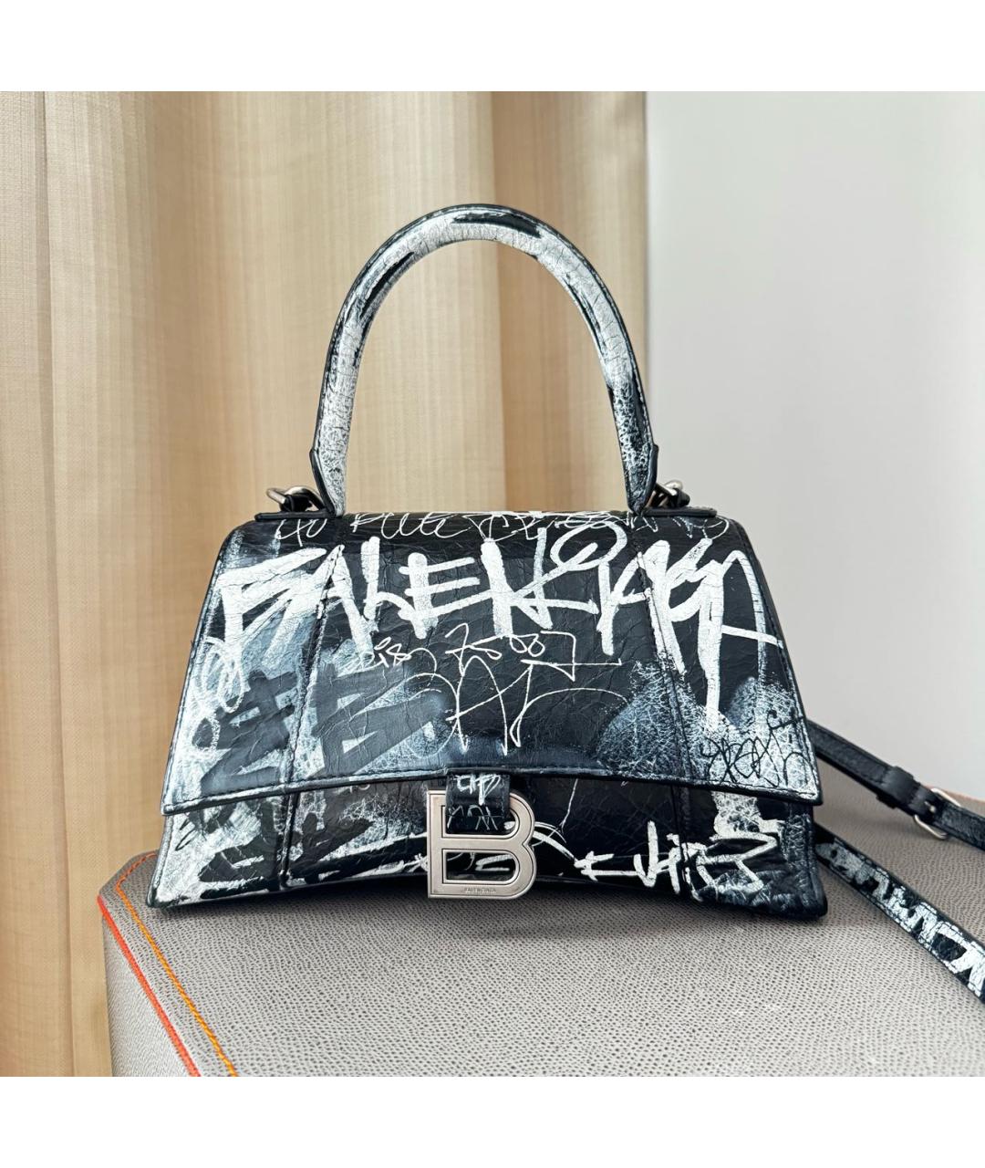 BALENCIAGA Черная кожаная сумка через плечо, фото 9