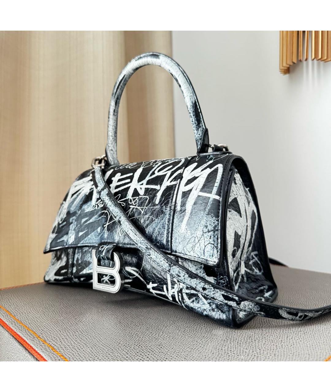 BALENCIAGA Черная кожаная сумка через плечо, фото 2