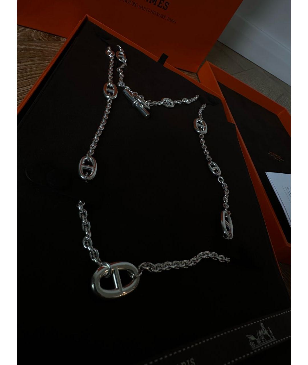 HERMES Серебряное серебряное колье, фото 8
