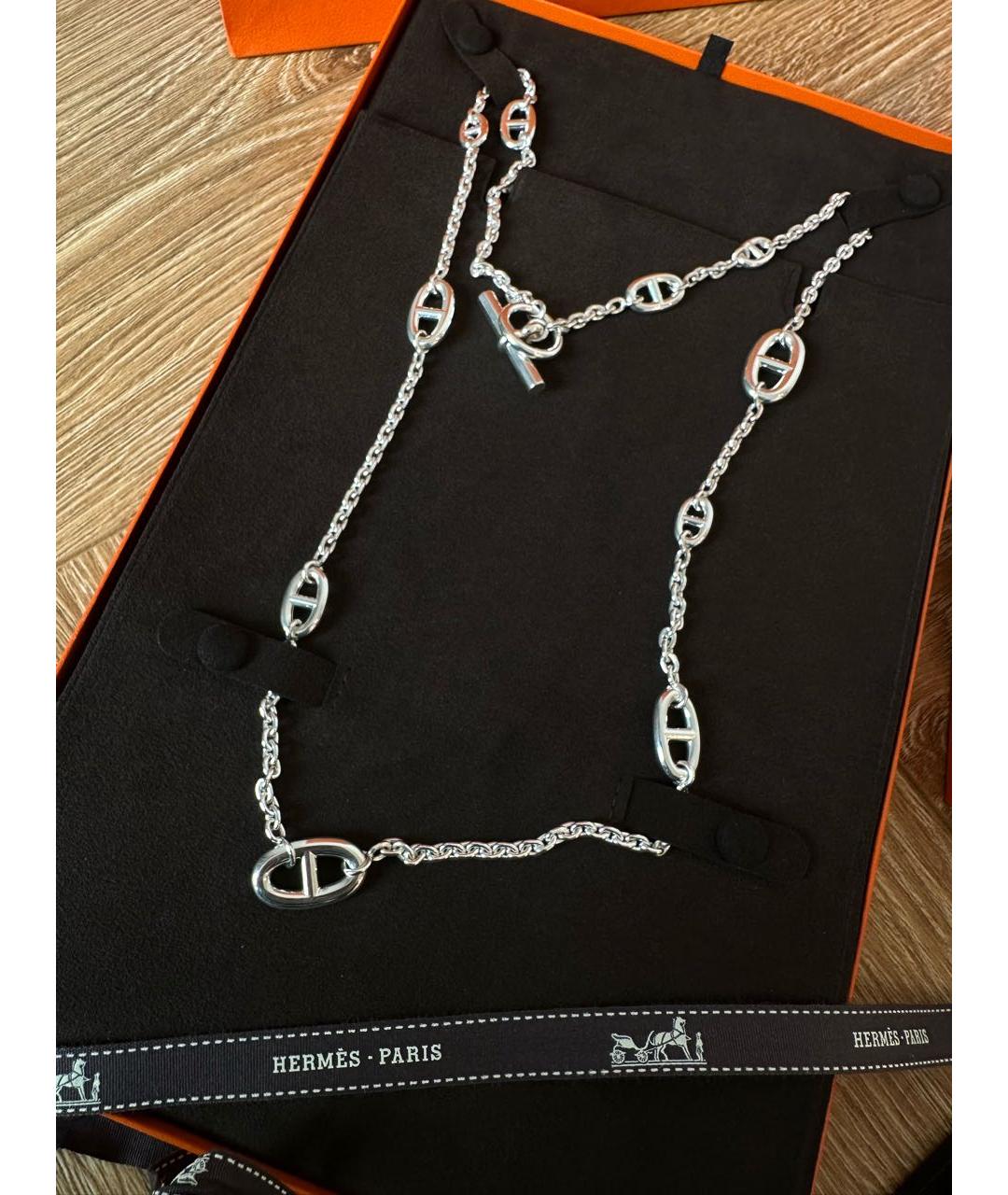 HERMES Серебряное серебряное колье, фото 9