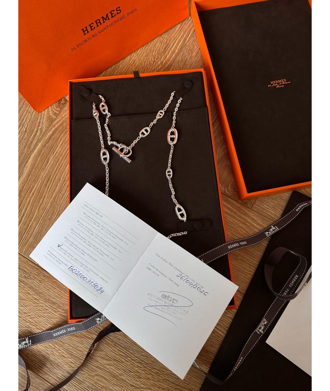 HERMES Серебряное серебряное колье, фото 4