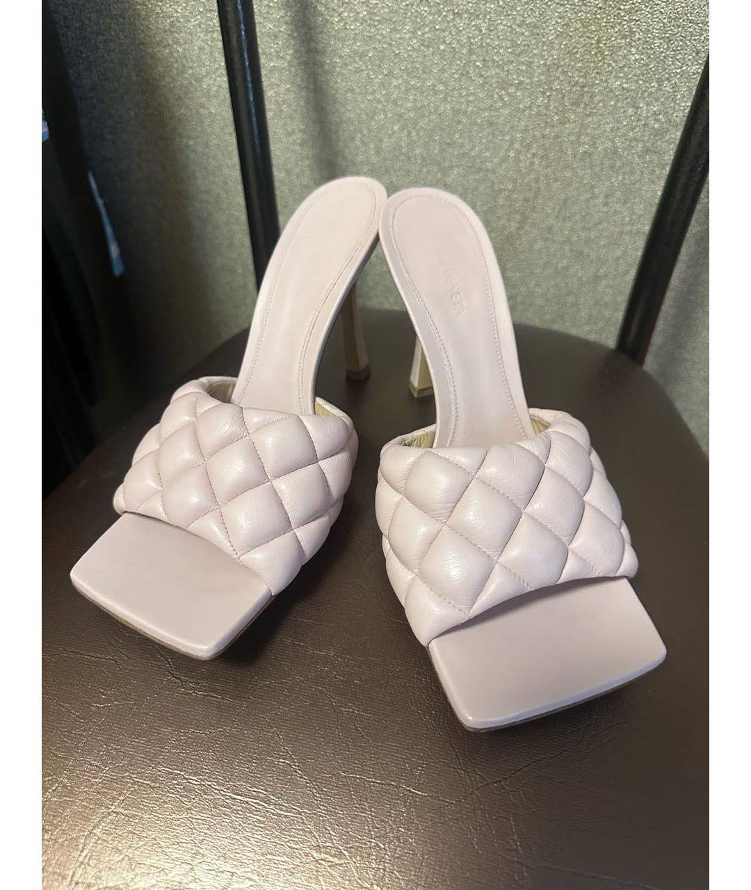 BOTTEGA VENETA Розовые кожаные мюли, фото 2