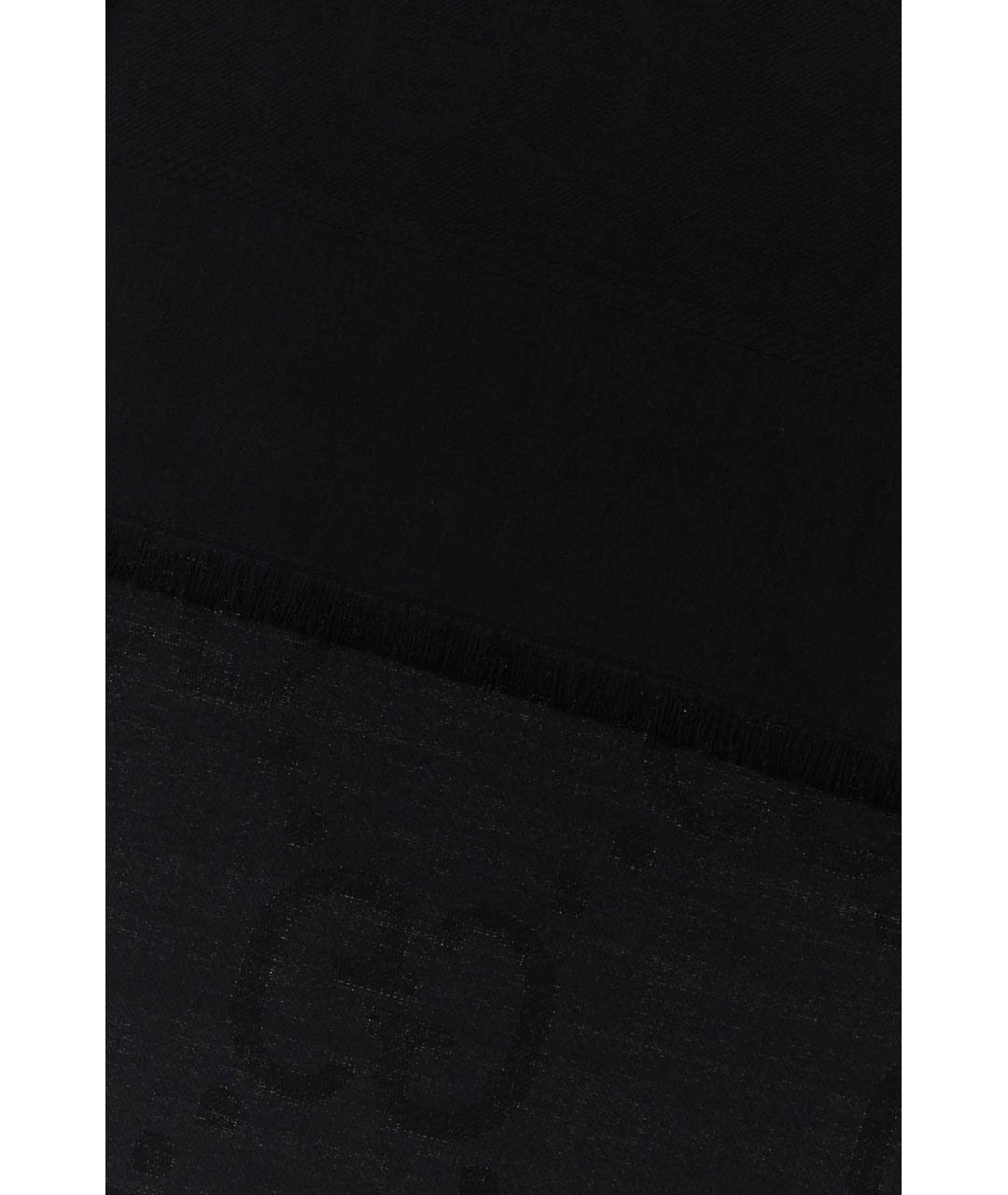 GUCCI Черный шерстяной шарф, фото 2