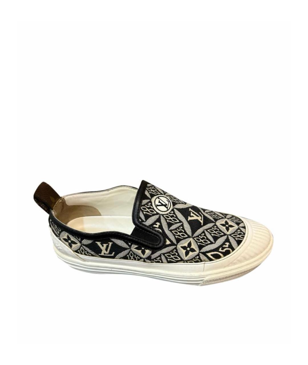 LOUIS VUITTON Бежевые текстильные слипоны, фото 1