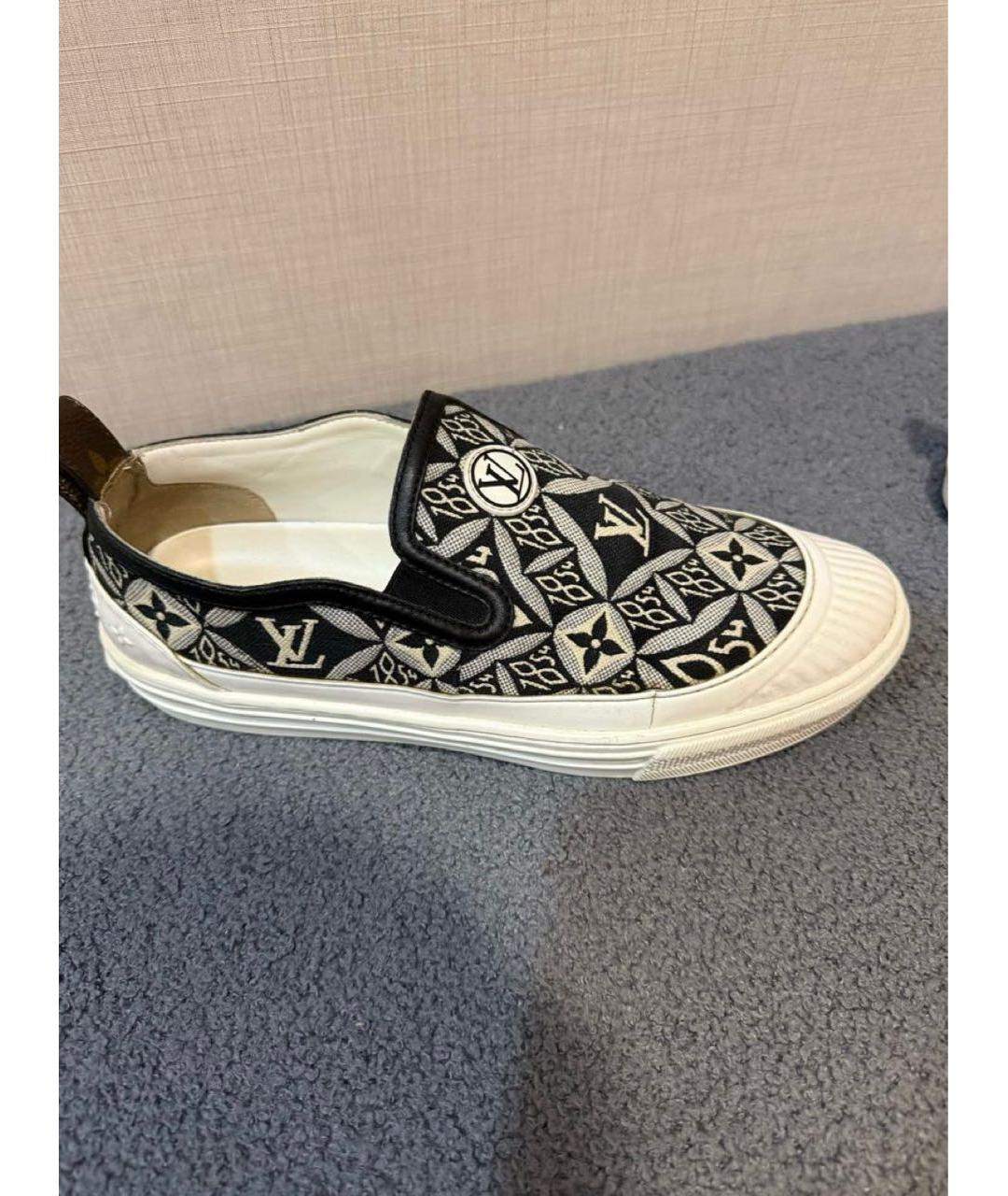 LOUIS VUITTON Бежевые текстильные слипоны, фото 5