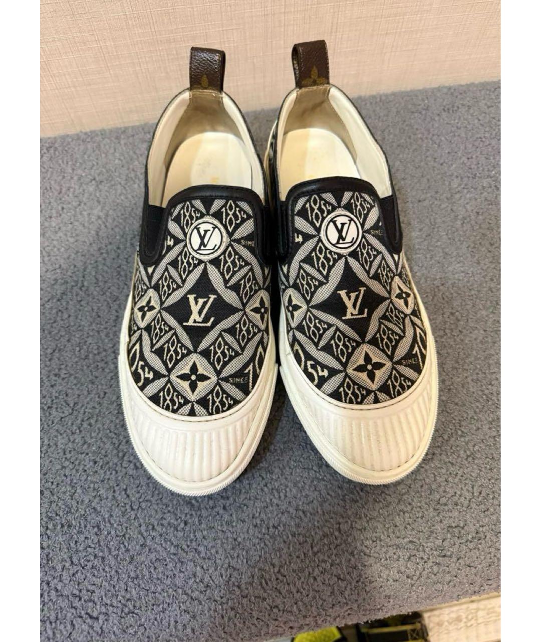 LOUIS VUITTON Бежевые текстильные слипоны, фото 2