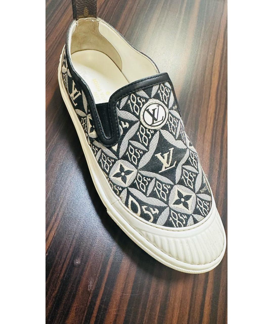 LOUIS VUITTON Бежевые текстильные слипоны, фото 6