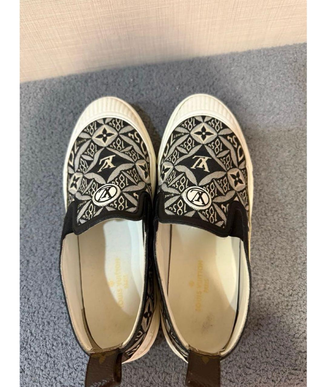 LOUIS VUITTON Бежевые текстильные слипоны, фото 3