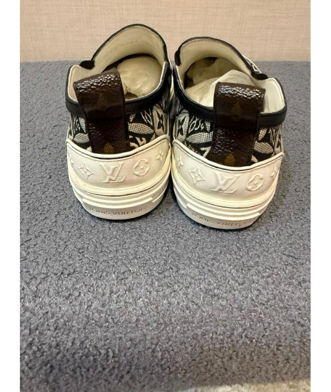 LOUIS VUITTON Бежевые текстильные слипоны, фото 4