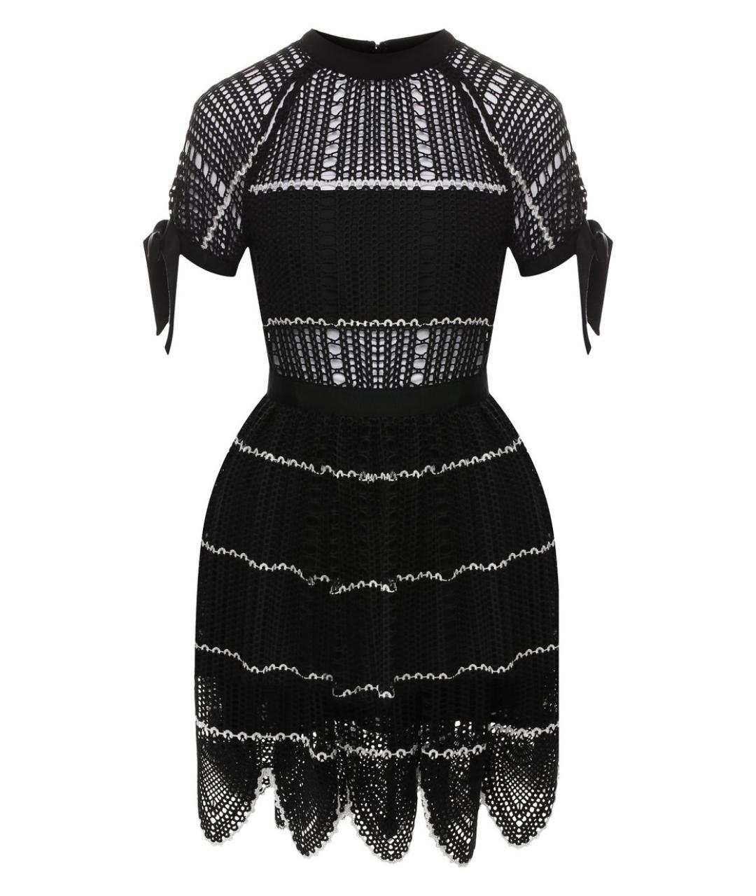 SELF-PORTRAIT Черное полиэстеровое повседневное платье, фото 1