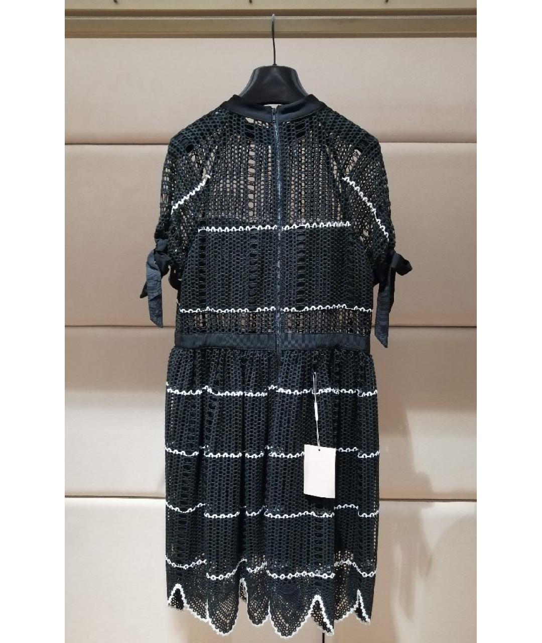 SELF-PORTRAIT Черное полиэстеровое повседневное платье, фото 3