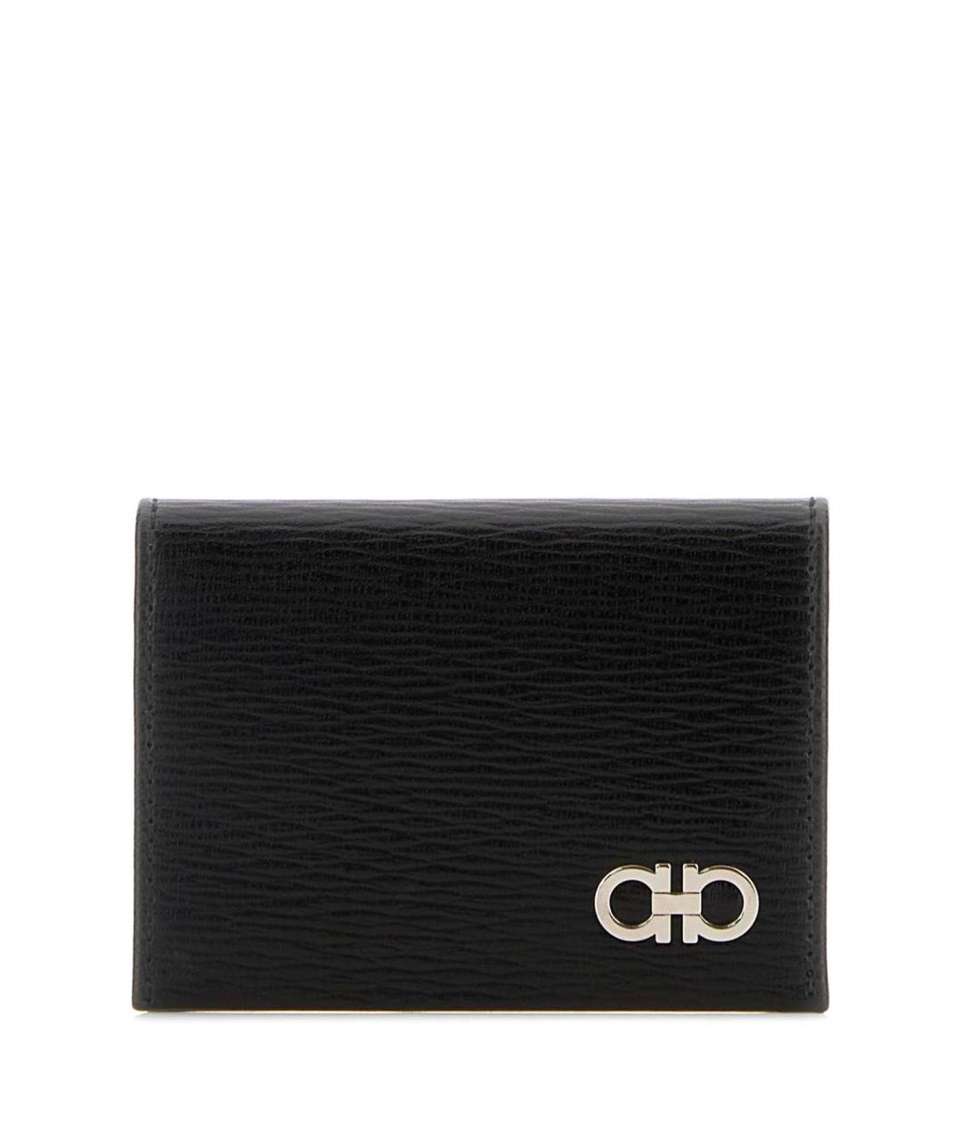 FERRAGAMO Черный кожаный кошелек, фото 3