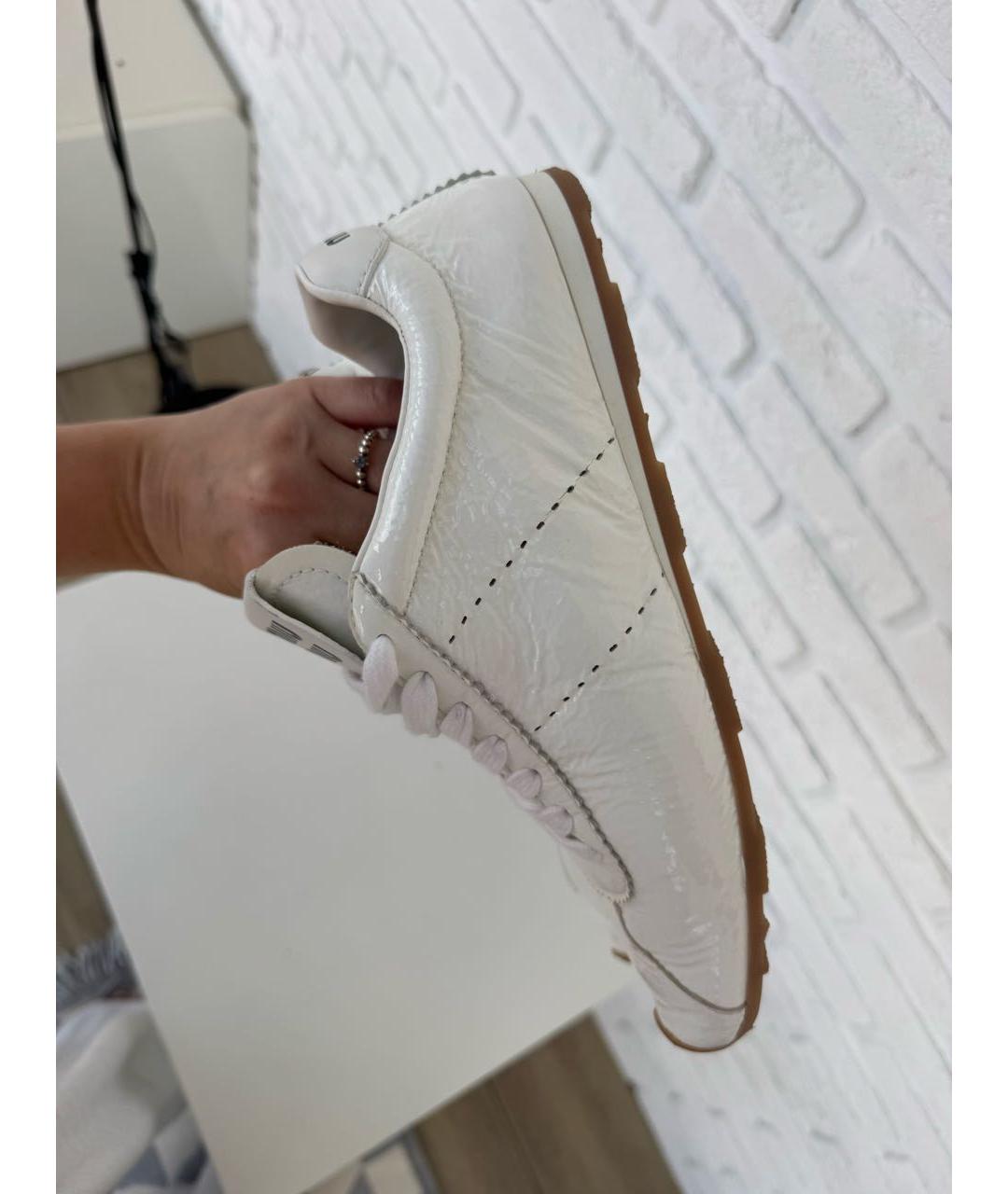 MIU MIU Белые кеды из лакированной кожи, фото 6
