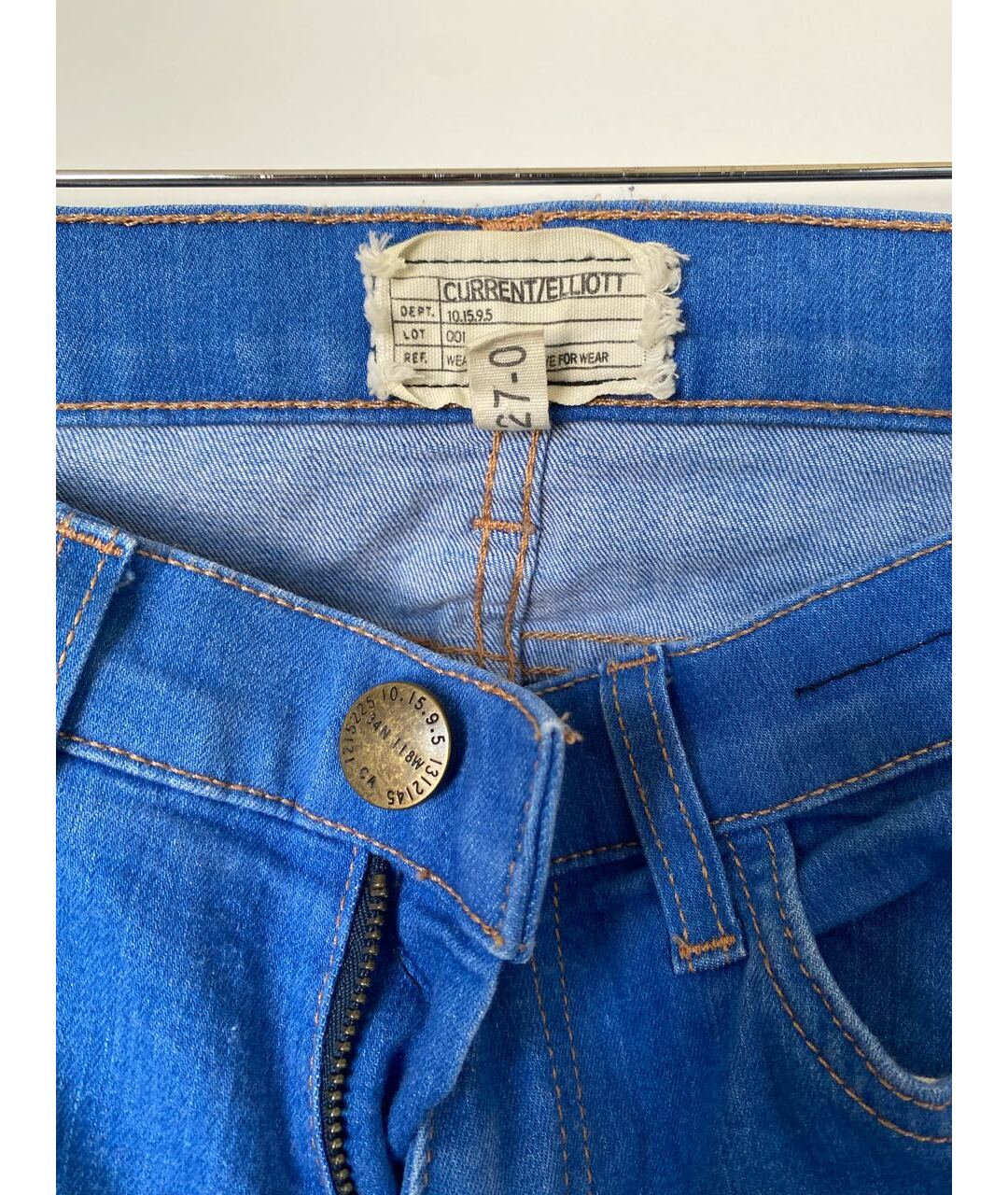 CURRENT/ELLIOTT Синие хлопко-полиэстеровые джинсы клеш, фото 3