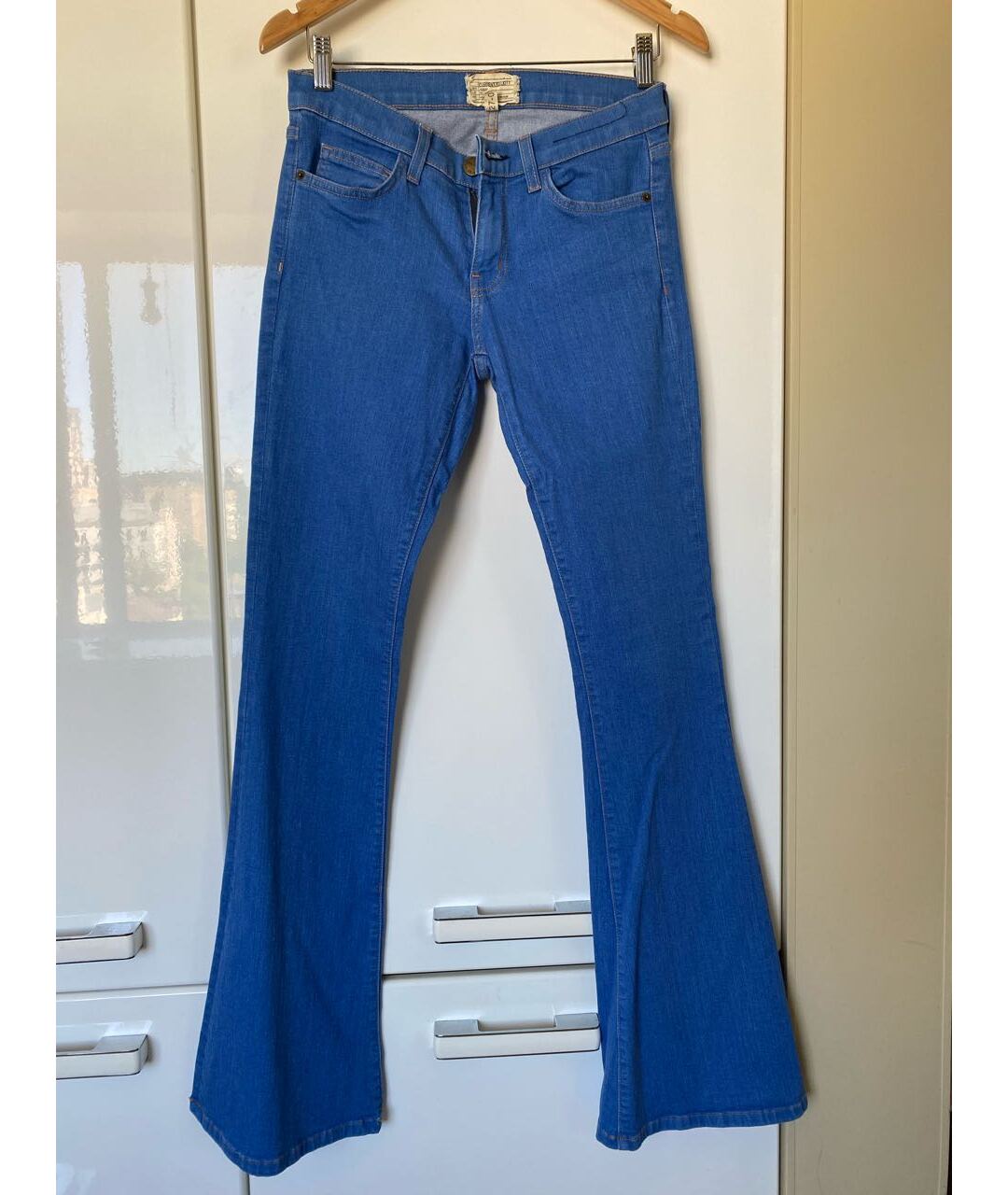 CURRENT/ELLIOTT Синие хлопко-полиэстеровые джинсы клеш, фото 6