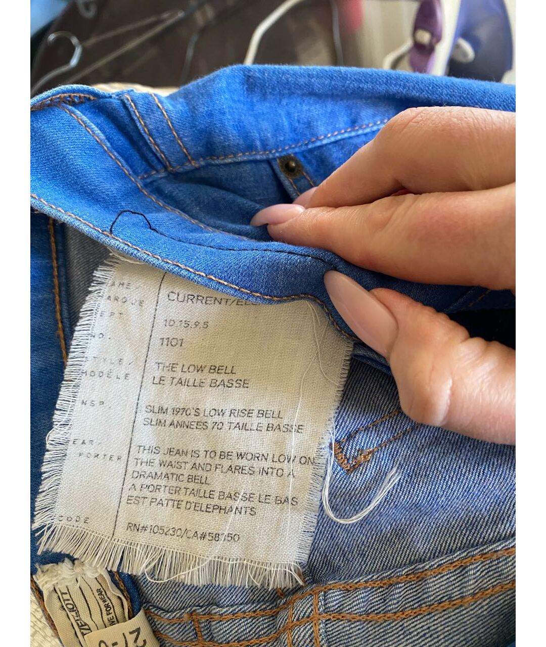 CURRENT/ELLIOTT Синие хлопко-полиэстеровые джинсы клеш, фото 4
