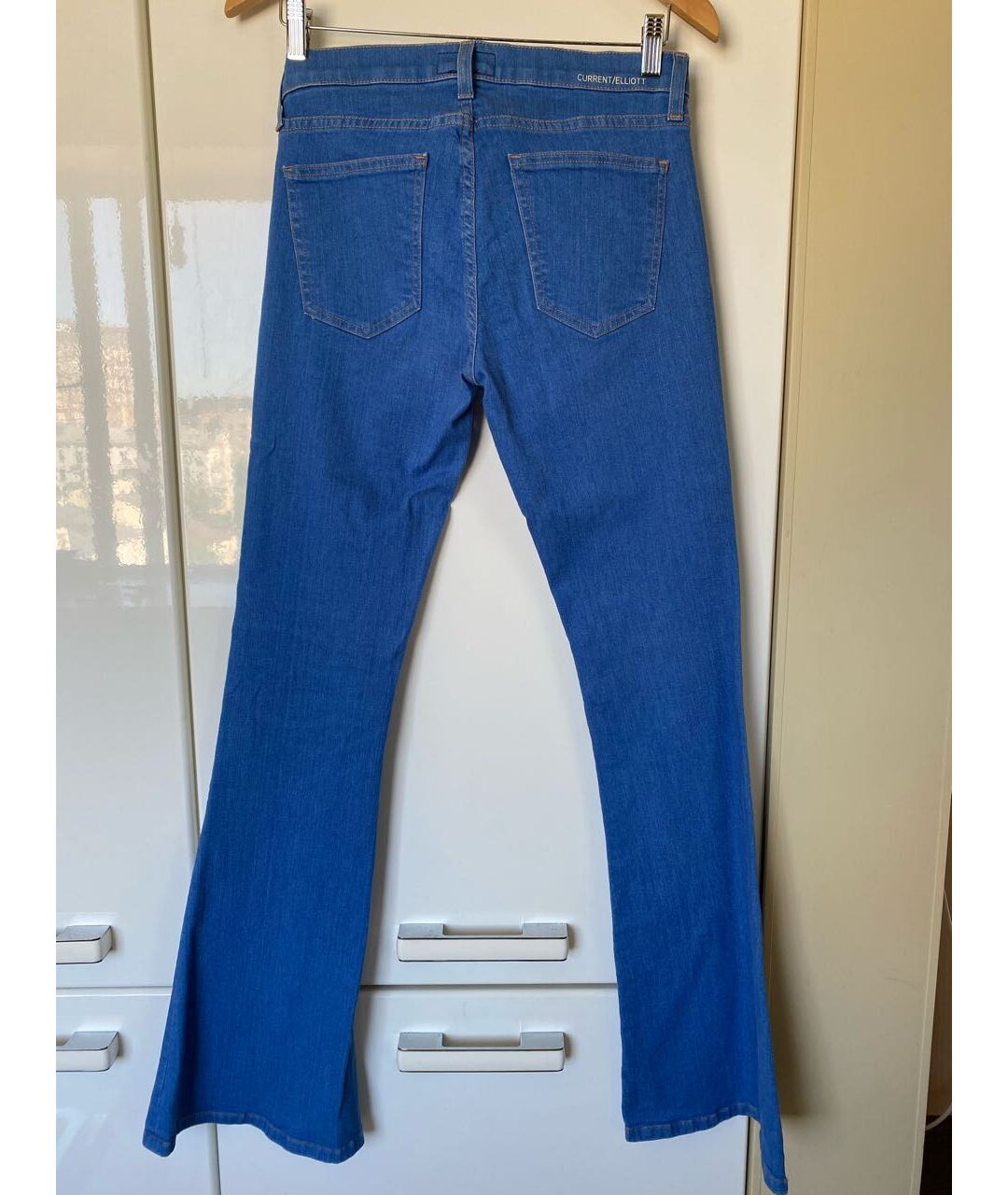 CURRENT/ELLIOTT Синие хлопко-полиэстеровые джинсы клеш, фото 2