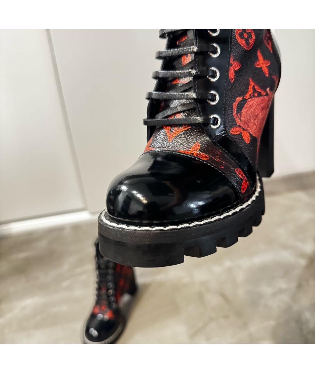 LOUIS VUITTON Черные кожаные ботильоны, фото 6