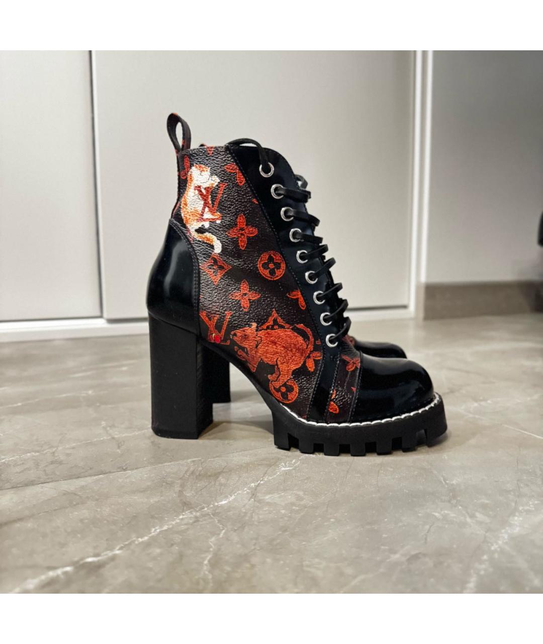 LOUIS VUITTON Черные кожаные ботильоны, фото 8