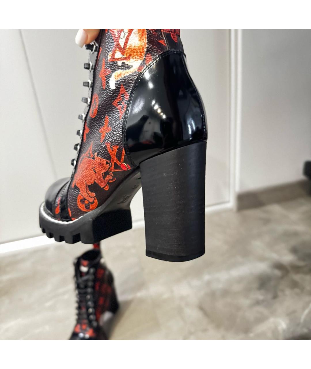 LOUIS VUITTON Черные кожаные ботильоны, фото 5