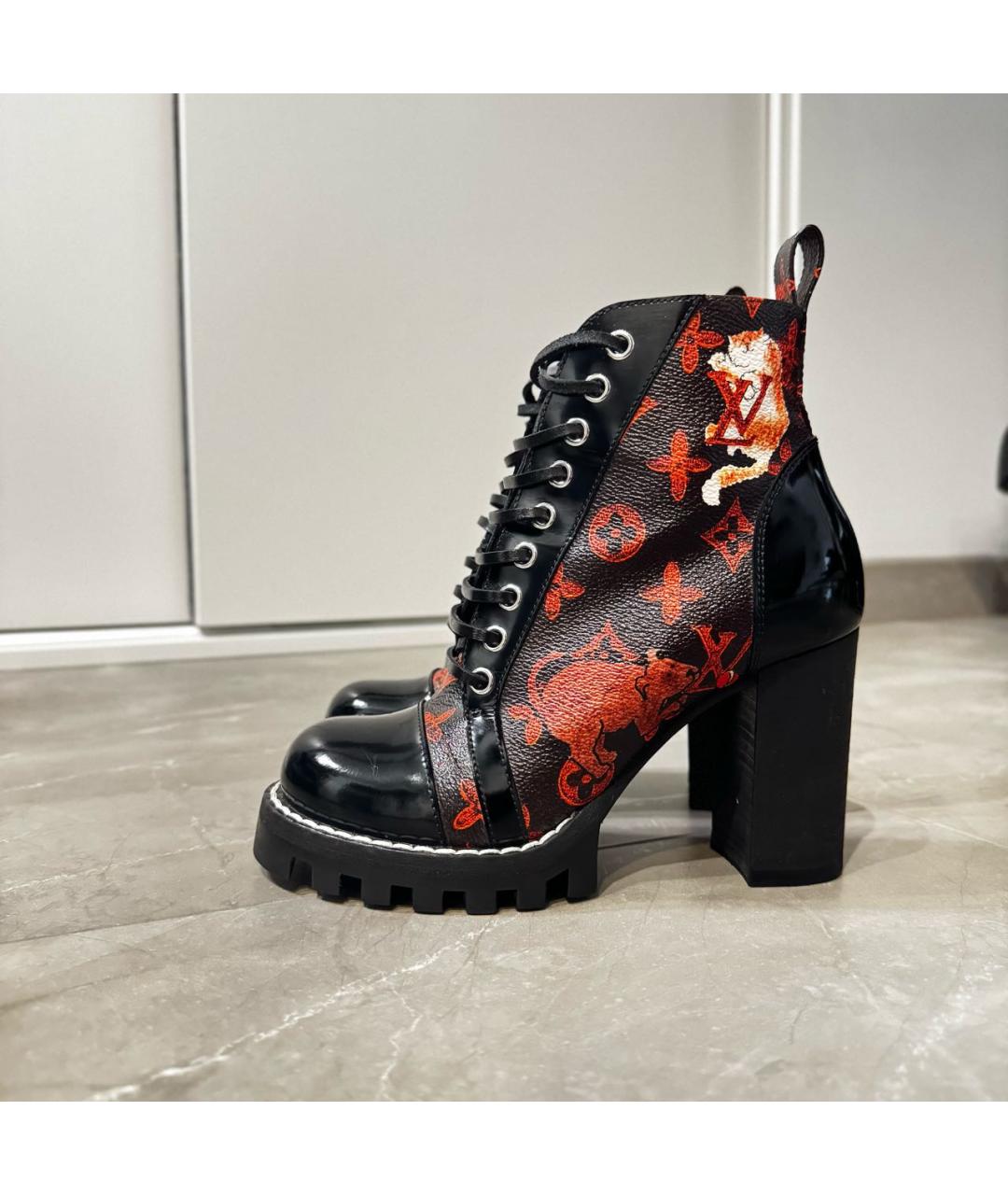 LOUIS VUITTON Черные кожаные ботильоны, фото 7