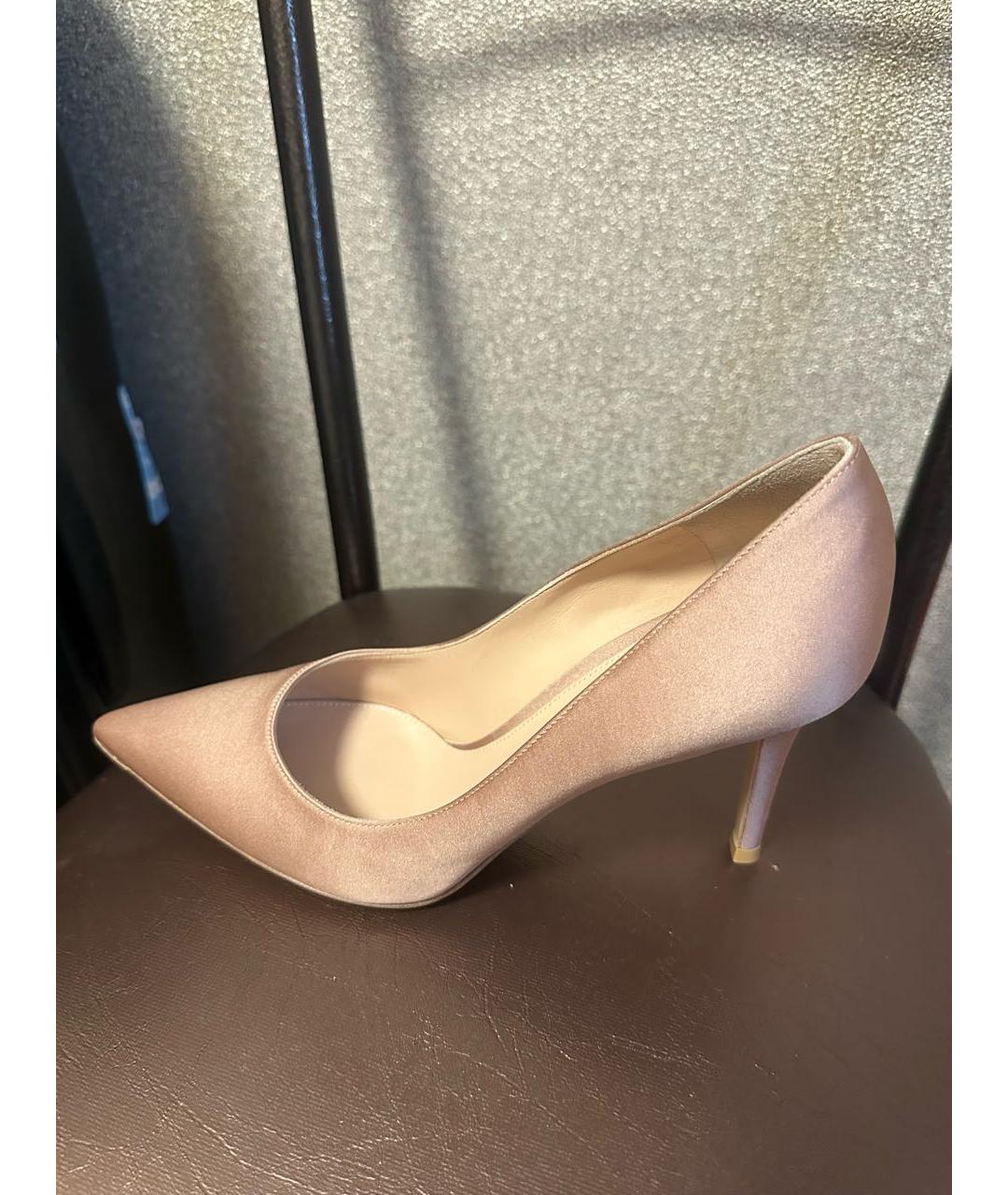 GIANVITO ROSSI Бежевые текстильные туфли, фото 5