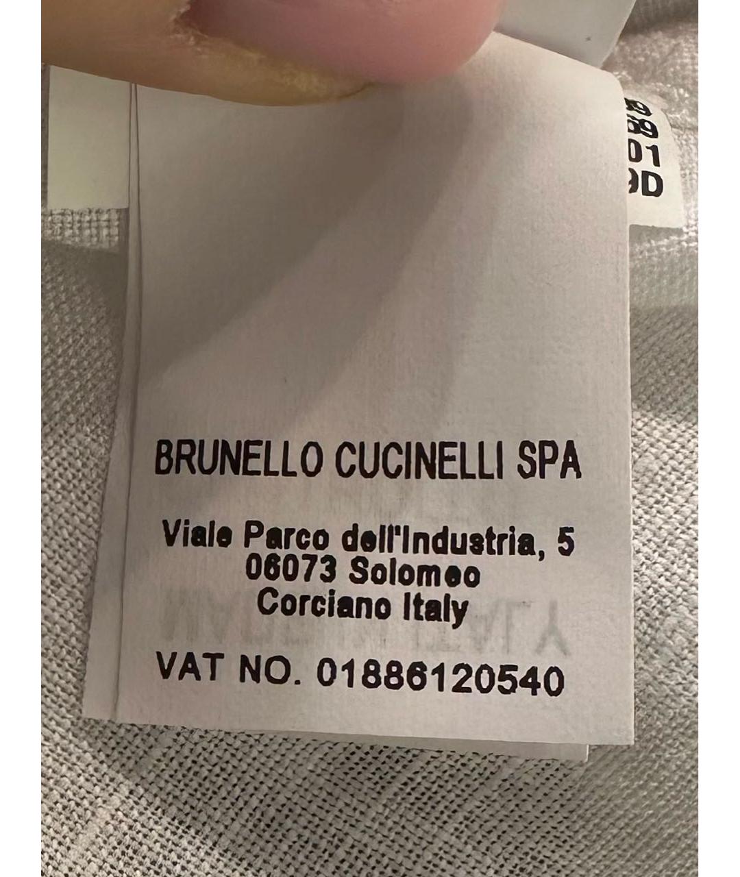 BRUNELLO CUCINELLI Белая льняная кэжуал рубашка, фото 7