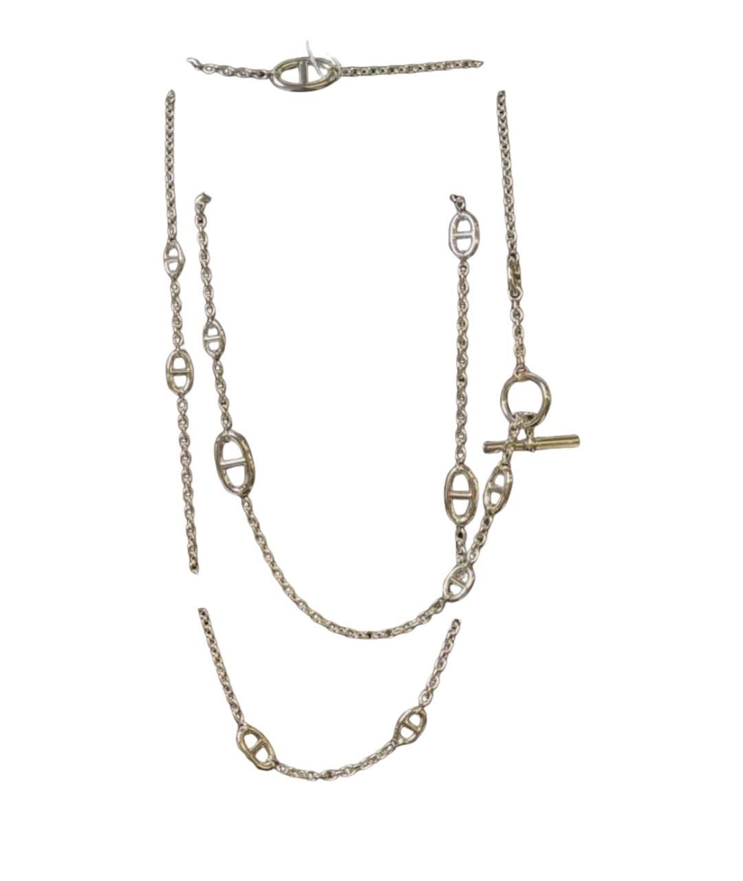 HERMES Серое серебряное колье, фото 1