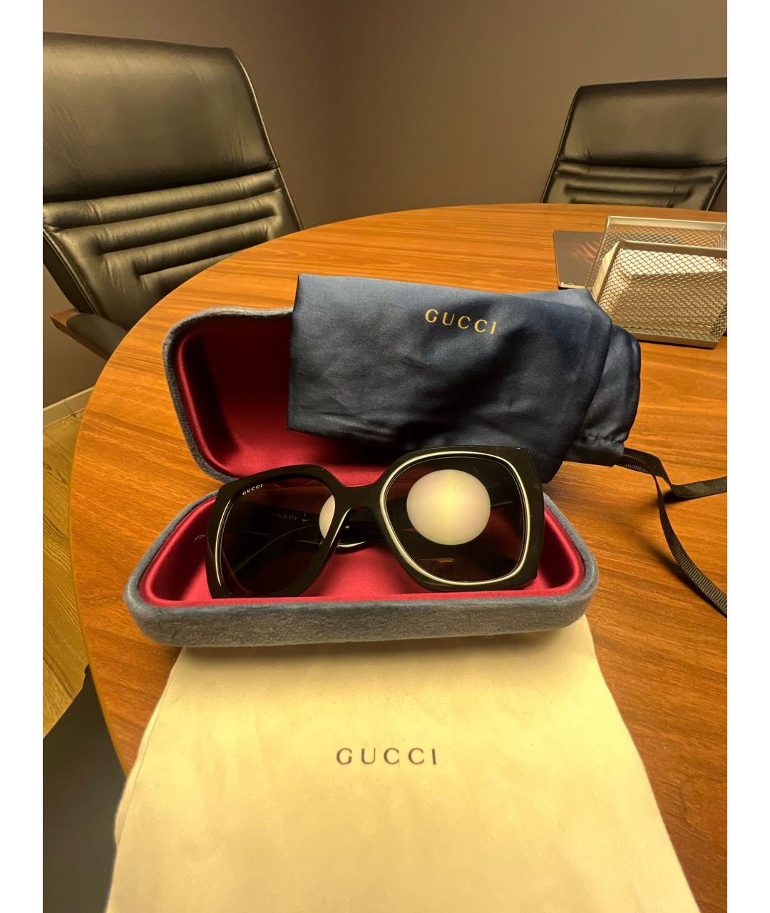 GUCCI Черные пластиковые солнцезащитные очки, фото 5