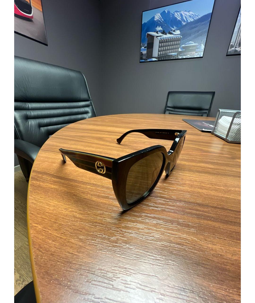 GUCCI Черные пластиковые солнцезащитные очки, фото 2