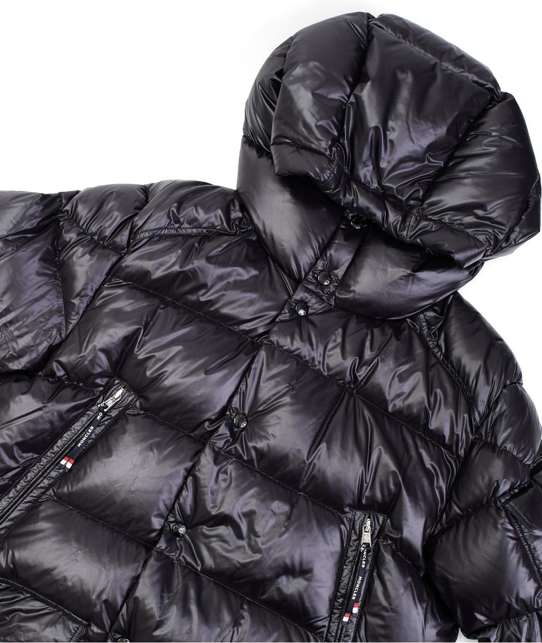 MONCLER Черный полиамидовый пуховик, фото 4