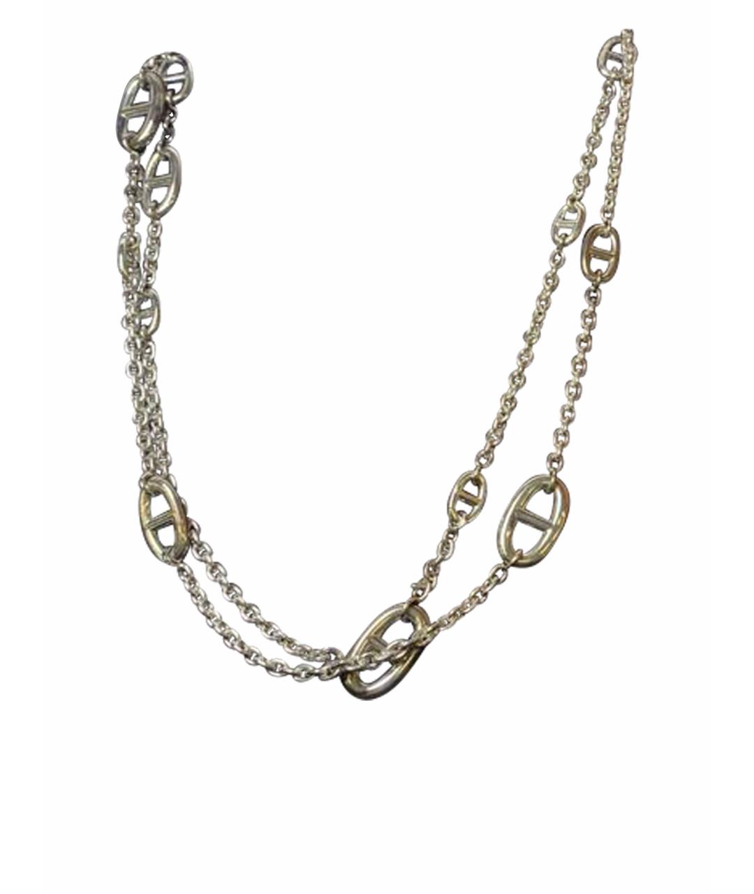 HERMES Серое серебряное колье, фото 1