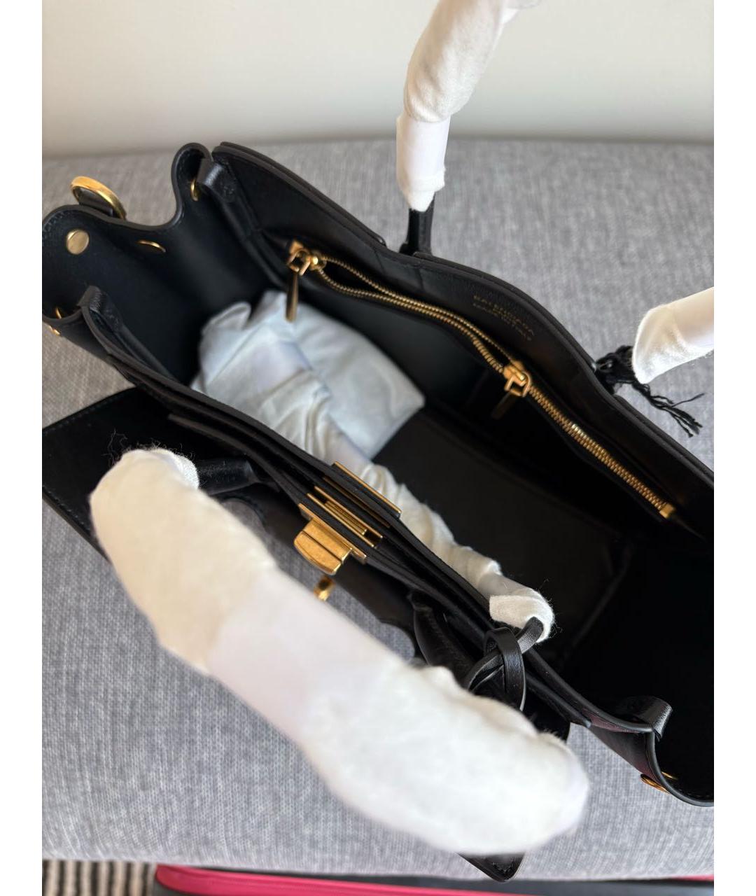 BALENCIAGA Черная кожаная сумка с короткими ручками, фото 4
