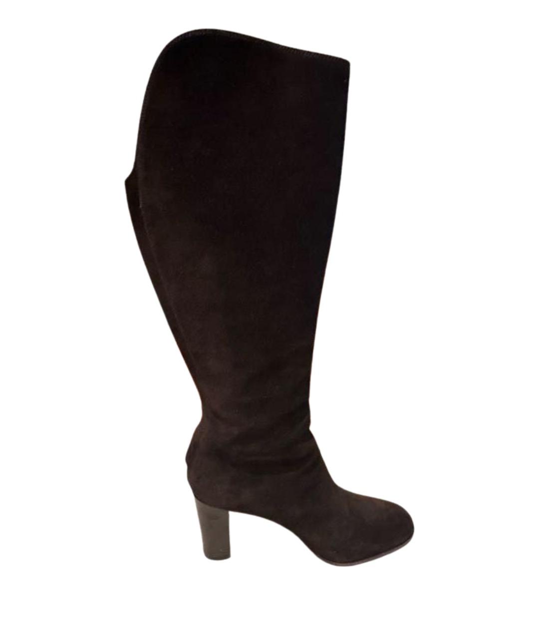 LORO PIANA Коричневые замшевые сапоги, фото 1