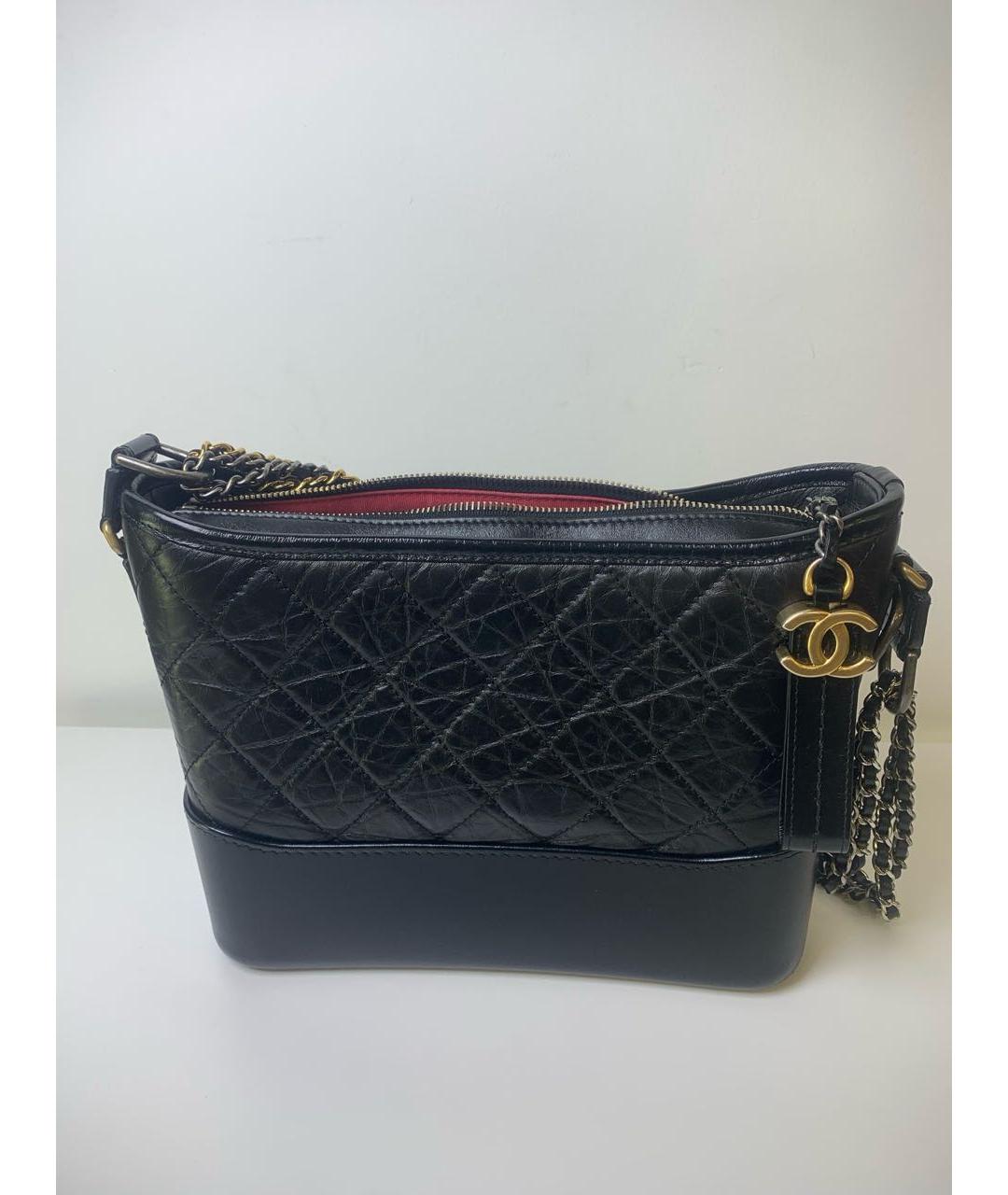 CHANEL Черная кожаная сумка через плечо, фото 8